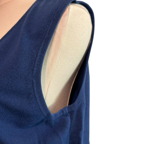 Choices Petite Large Knit Sleeveless Tunic Soft Blue Nautical Outdoor Summer - Picture 3 of 7